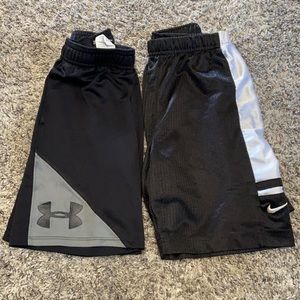 Boys size 6 UA and Nike shorts